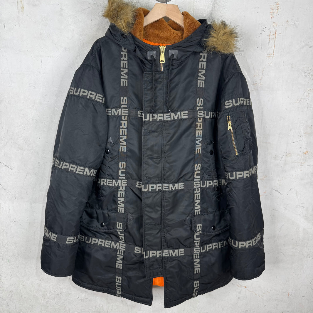 Supreme AW18 Nylon Logo Tape N-3B Parka