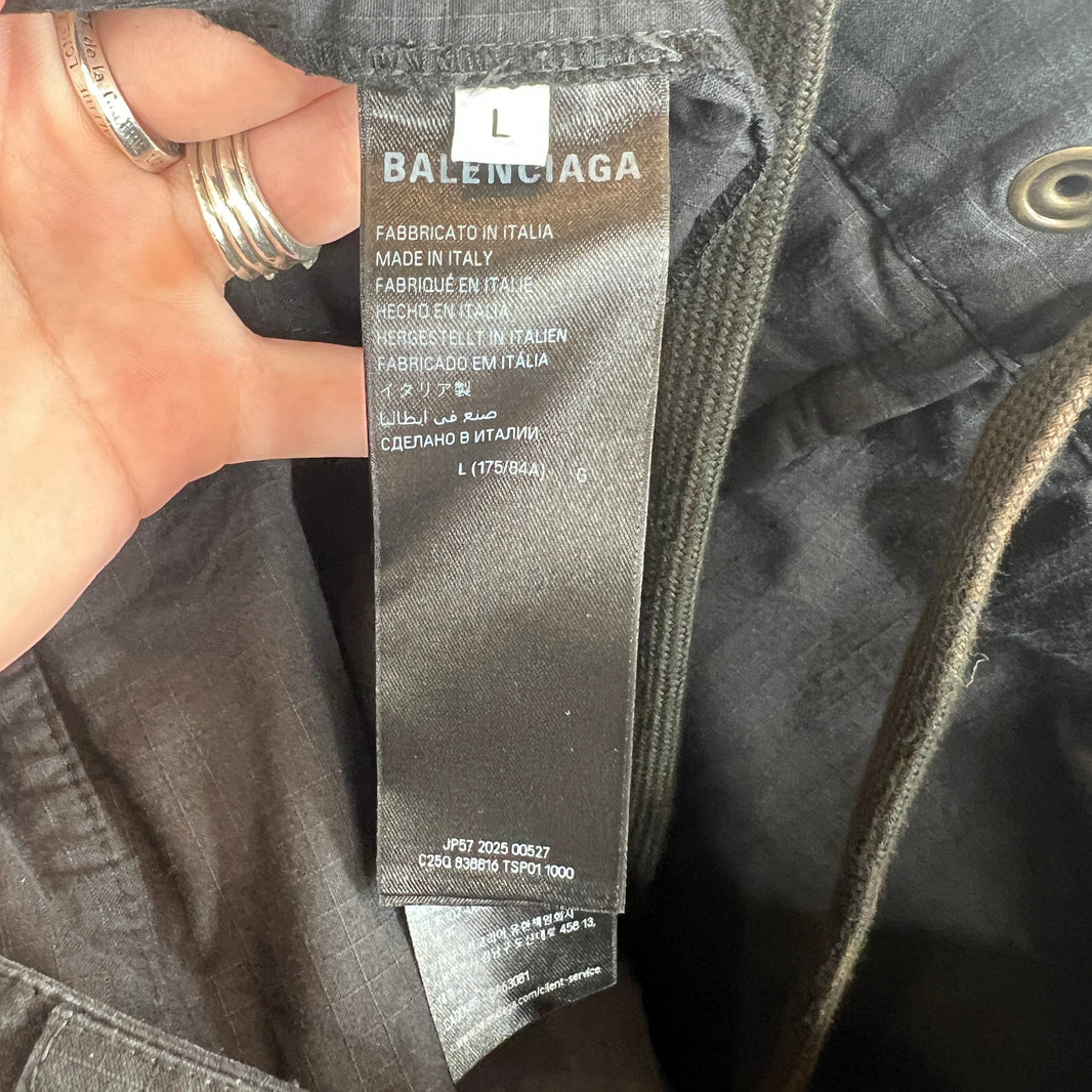 Balenciaga Distressed Ripstop Double Layer Cargo Pants