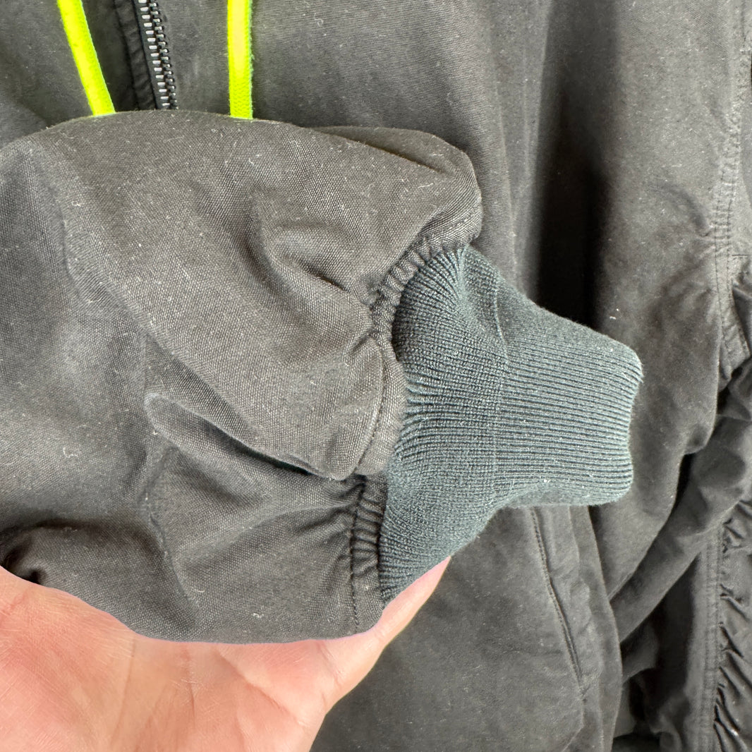Off White Black Hooded Bomber Jacket