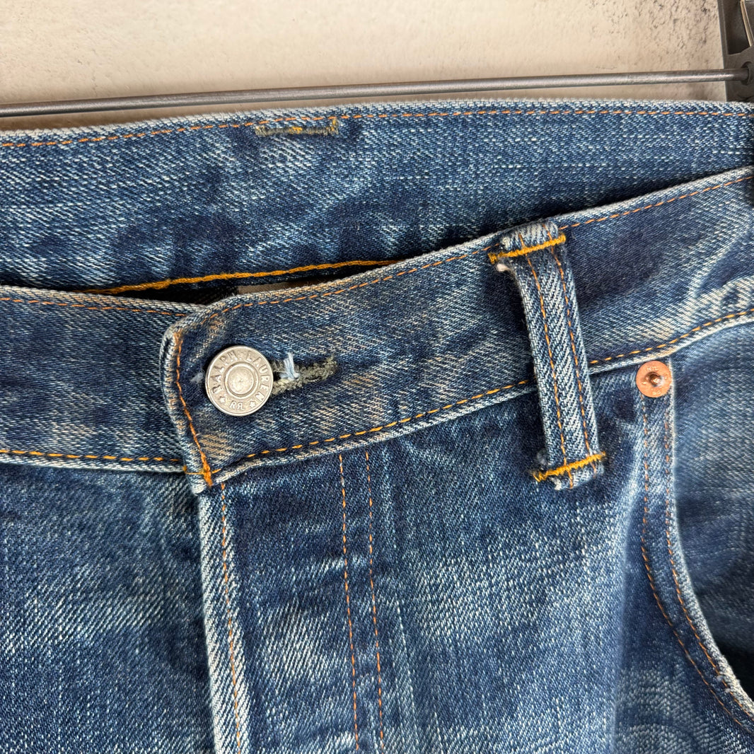 RRL Washed Selvedge Denim Straight Leg Jeans