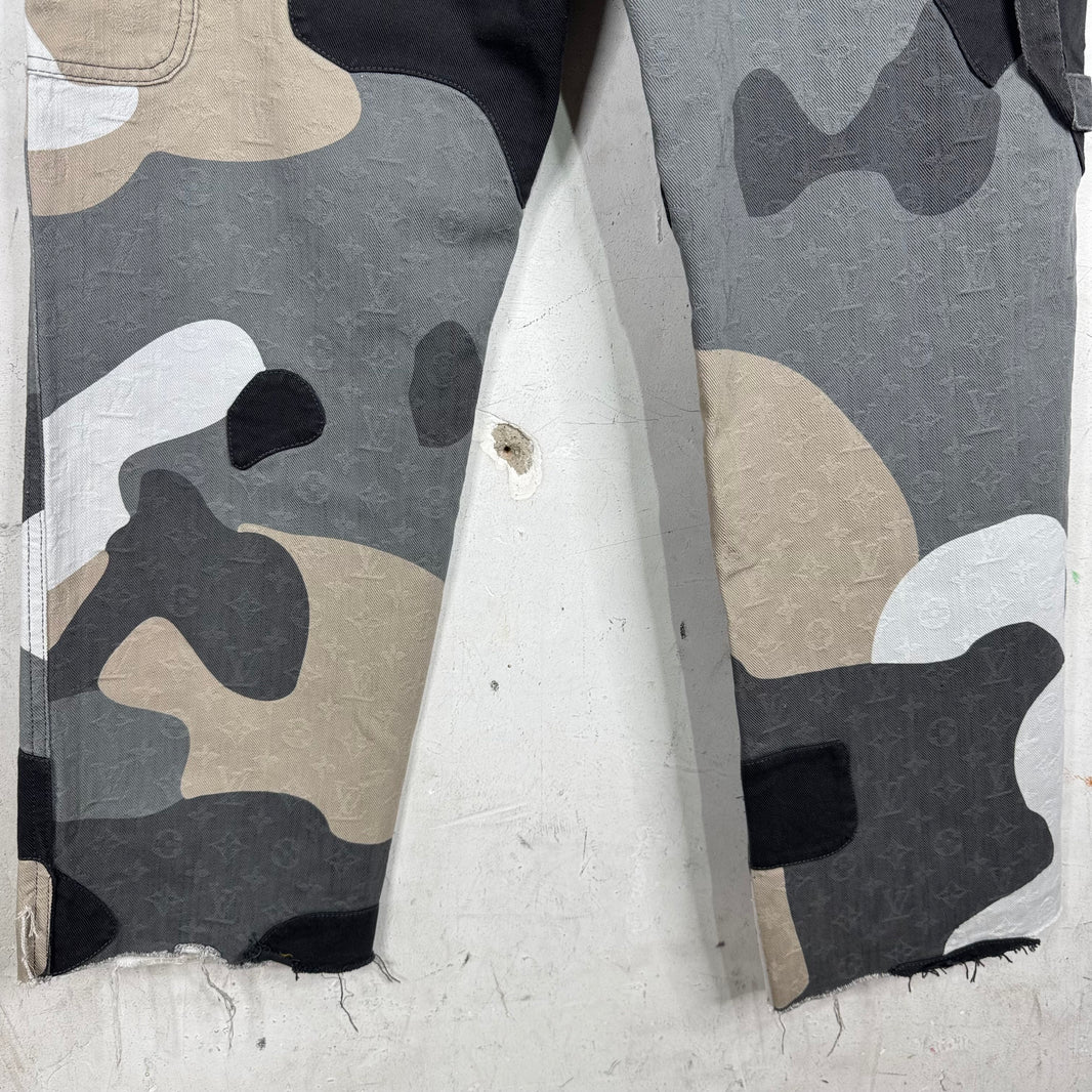 Louis Vuitton Kid Super Paneled Camo Monogram Jeans