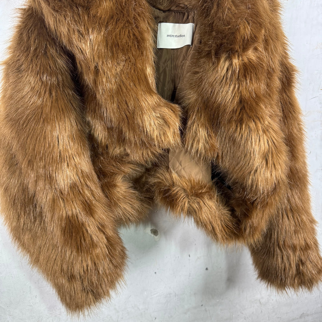 Entire Studios Faux Fur Hunch Cropped Jacket