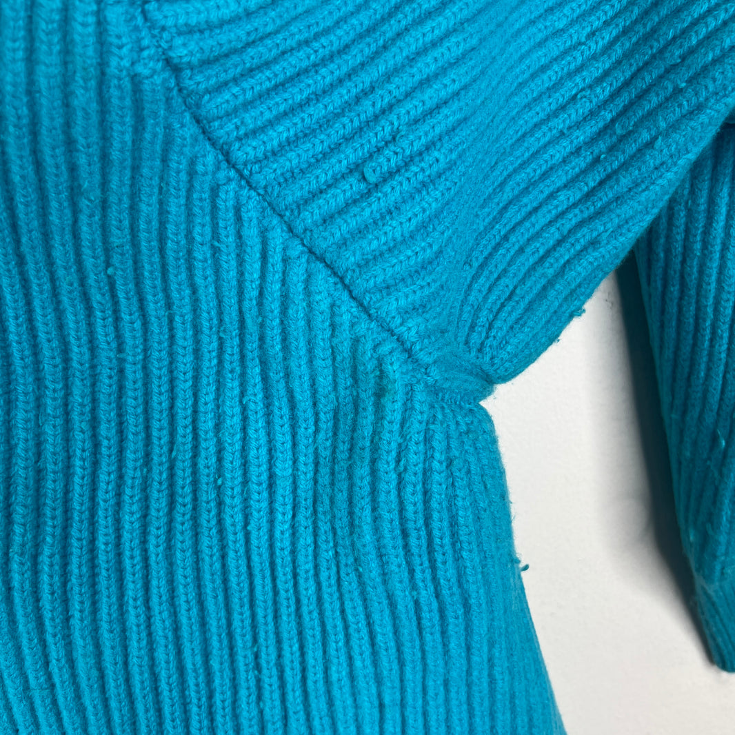 Jil Sander Blue Asymmetric Knit Sweater