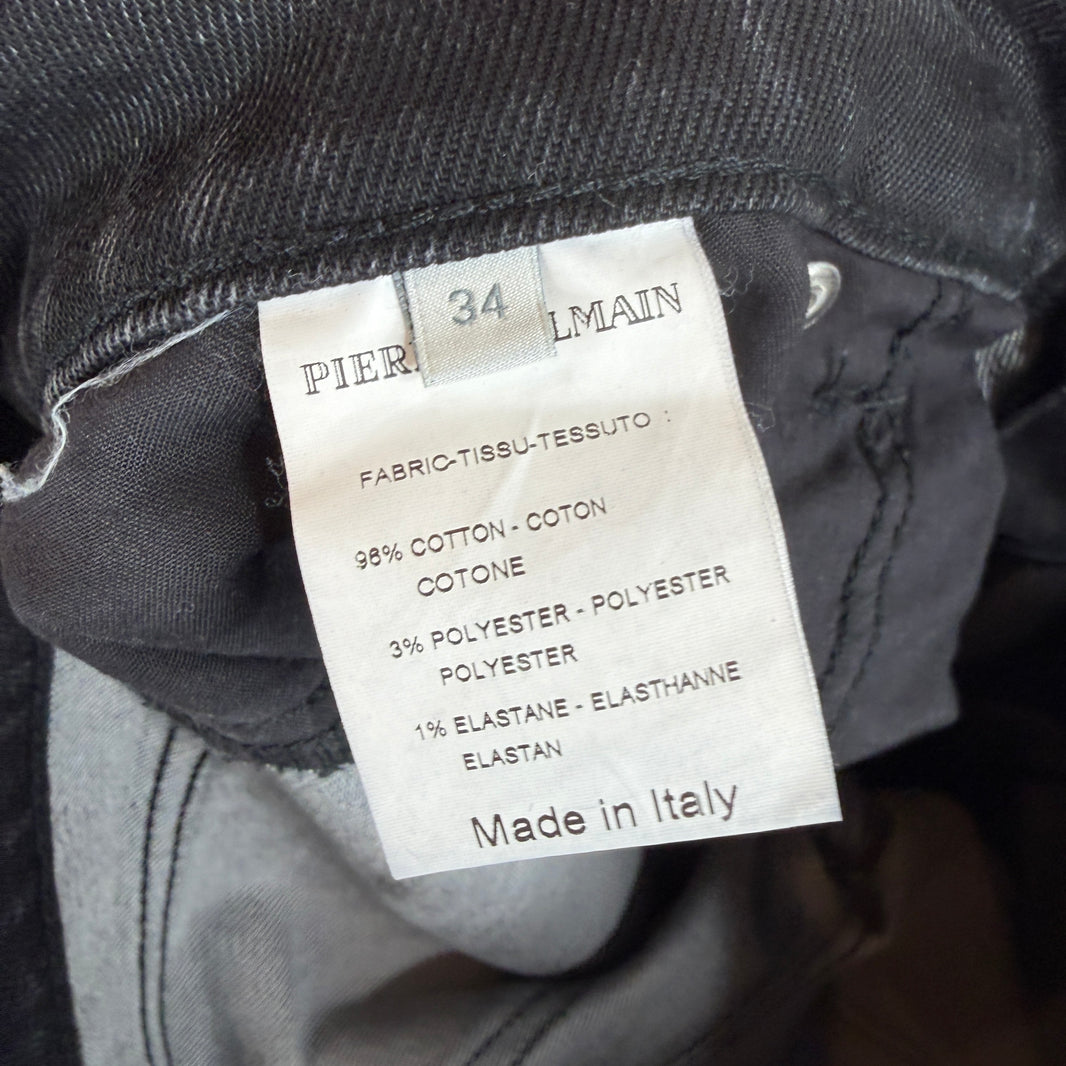 Pierre Balmain Black Skinny Biker Jeans