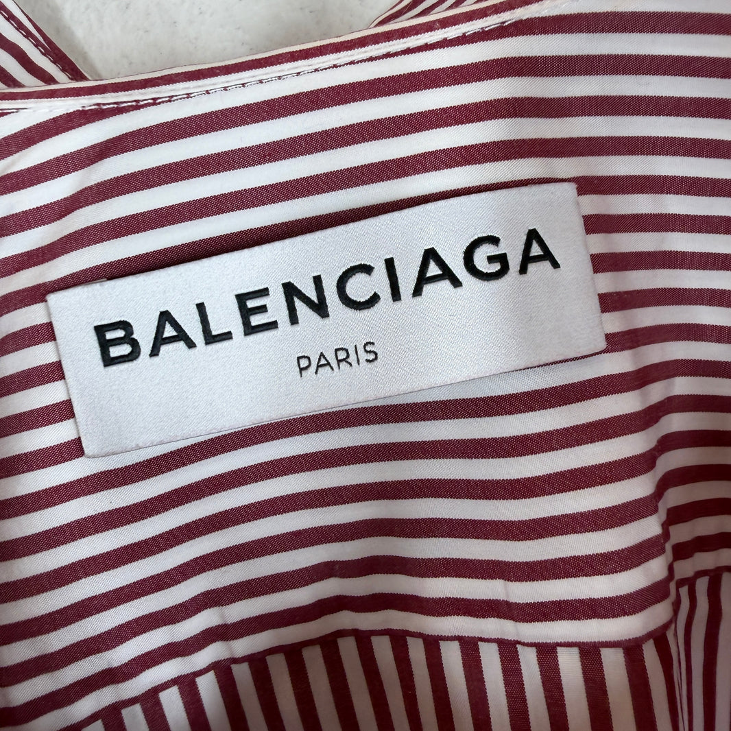 Balenciaga Red Striped Button Up Shirt