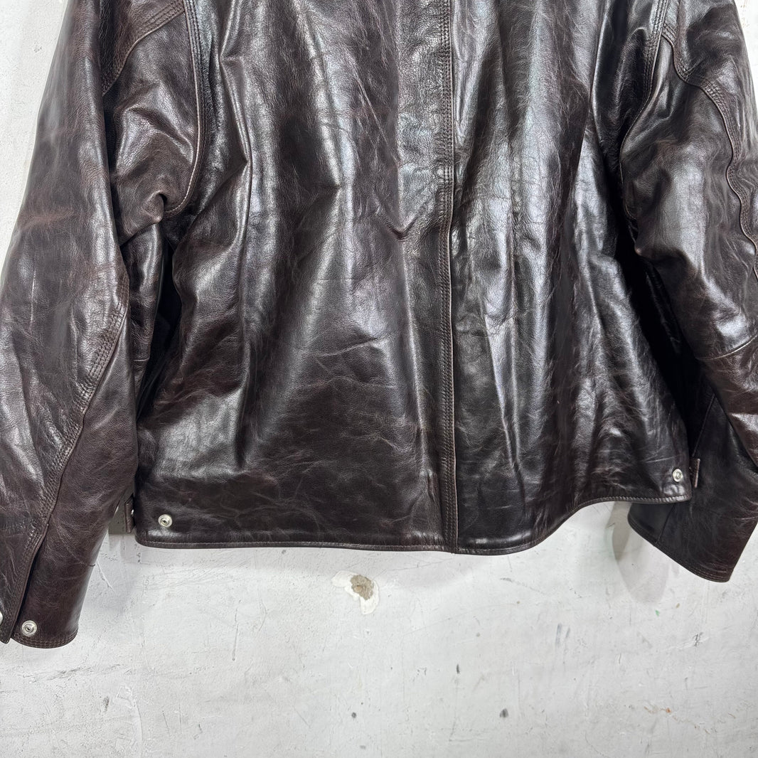 Stussy Brown Leather Garage Jacket