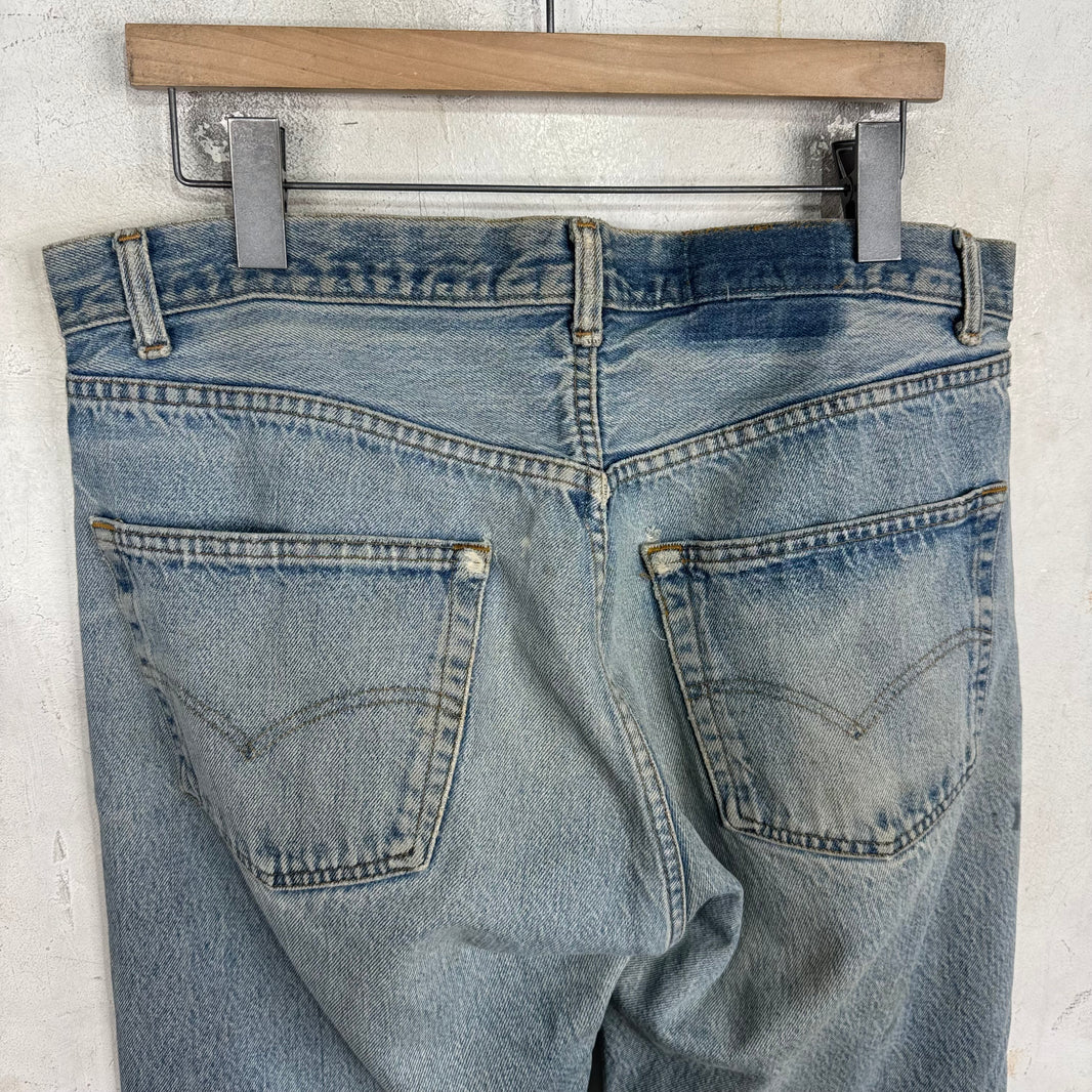 Vintage Levi's 501 Light Wash Muddy Jeans