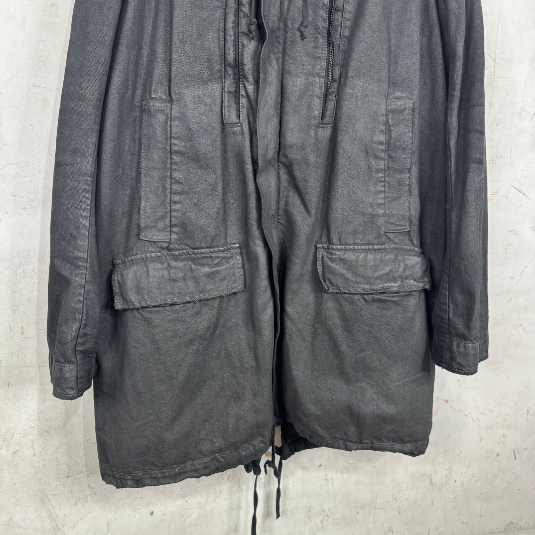 DRKSHDW Waxed Denim Fishtail Parka