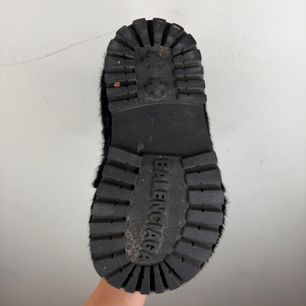 Balenciaga Black Furry Alaska Boots