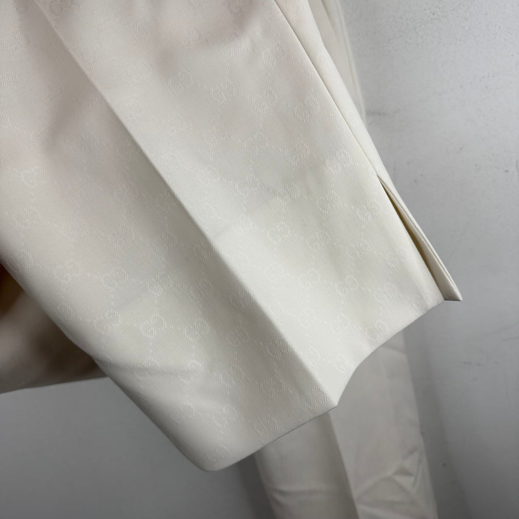 Gucci Tonal GG Monogram White Suit Set