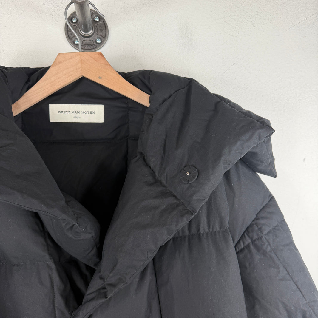 Dries Van Noten Black Puffer Trench Coat