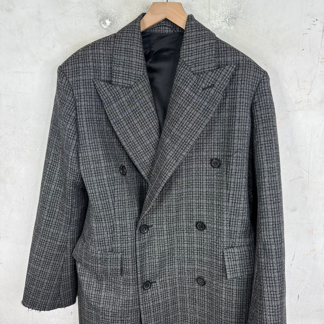 Balenciaga Plaid Long Trench Coat