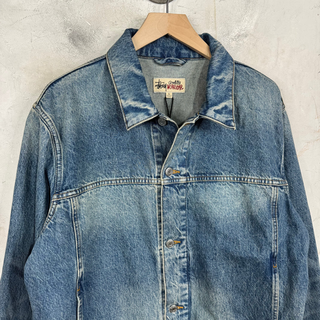 Stussy Indigo LA Wash Denim Trucker Jacket