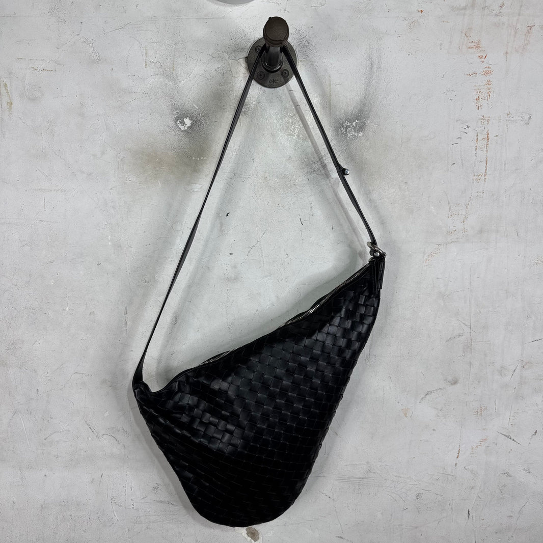 Bottega Veneta Intrecciato Woven Leather Virgule Bag