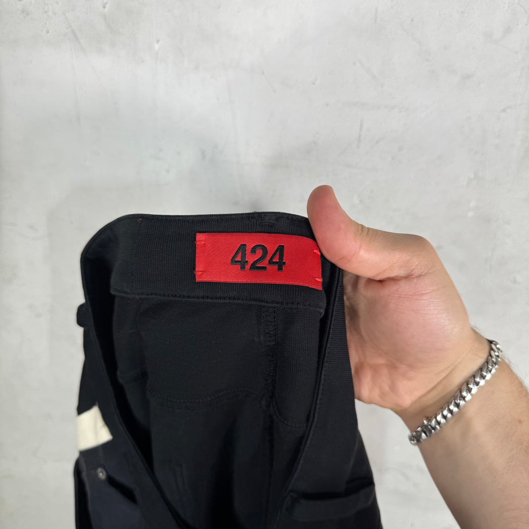 424 Washed Effect Striped Sweatpants