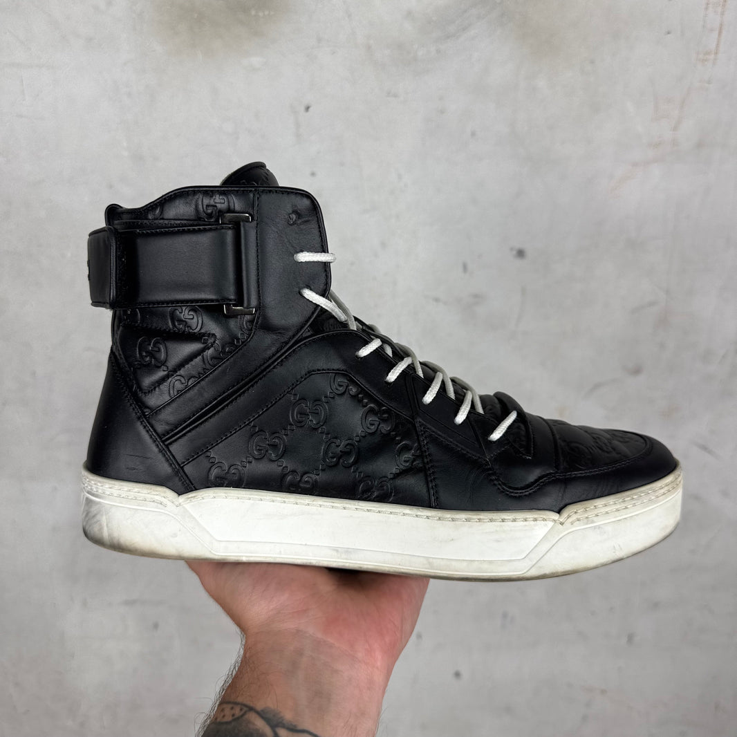 Gucci High Top Embossed Monogram Sneakers