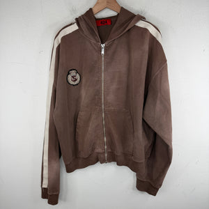424 Academy Crest Brown Zip Hoodie