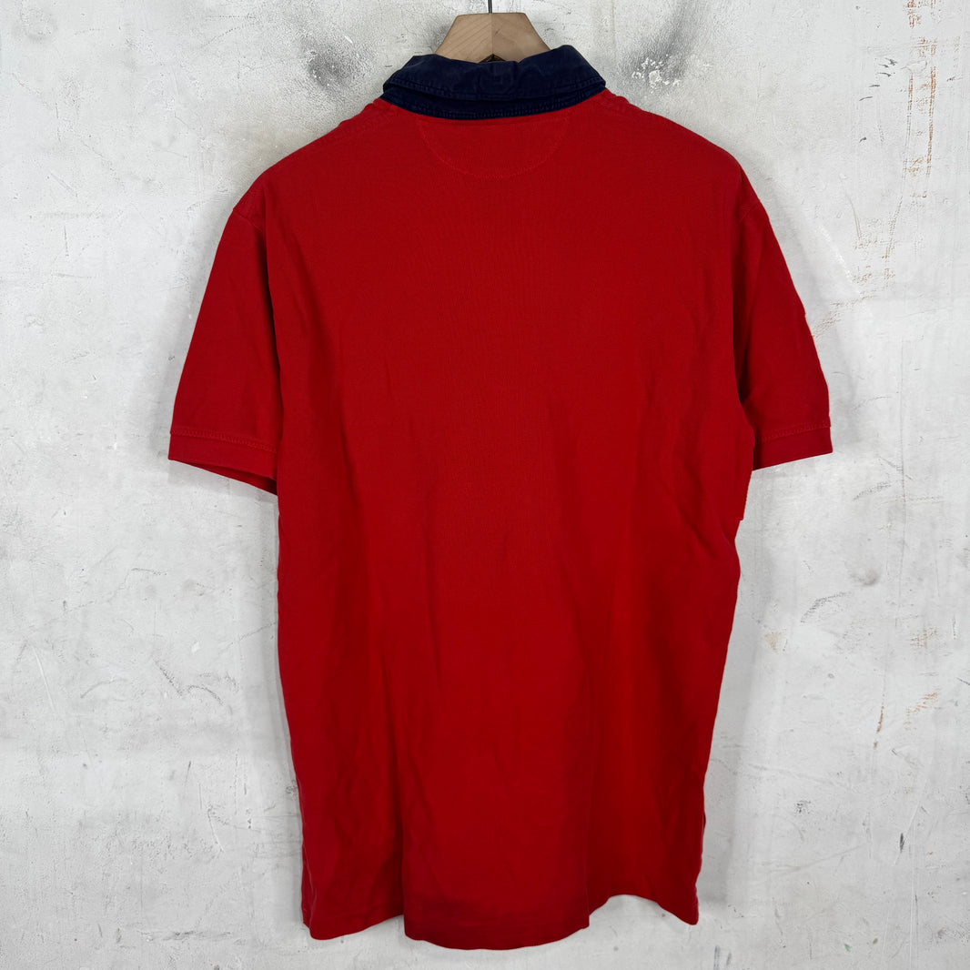 Ralph Lauren Faded Red/Navy White #3 Pony Polo
