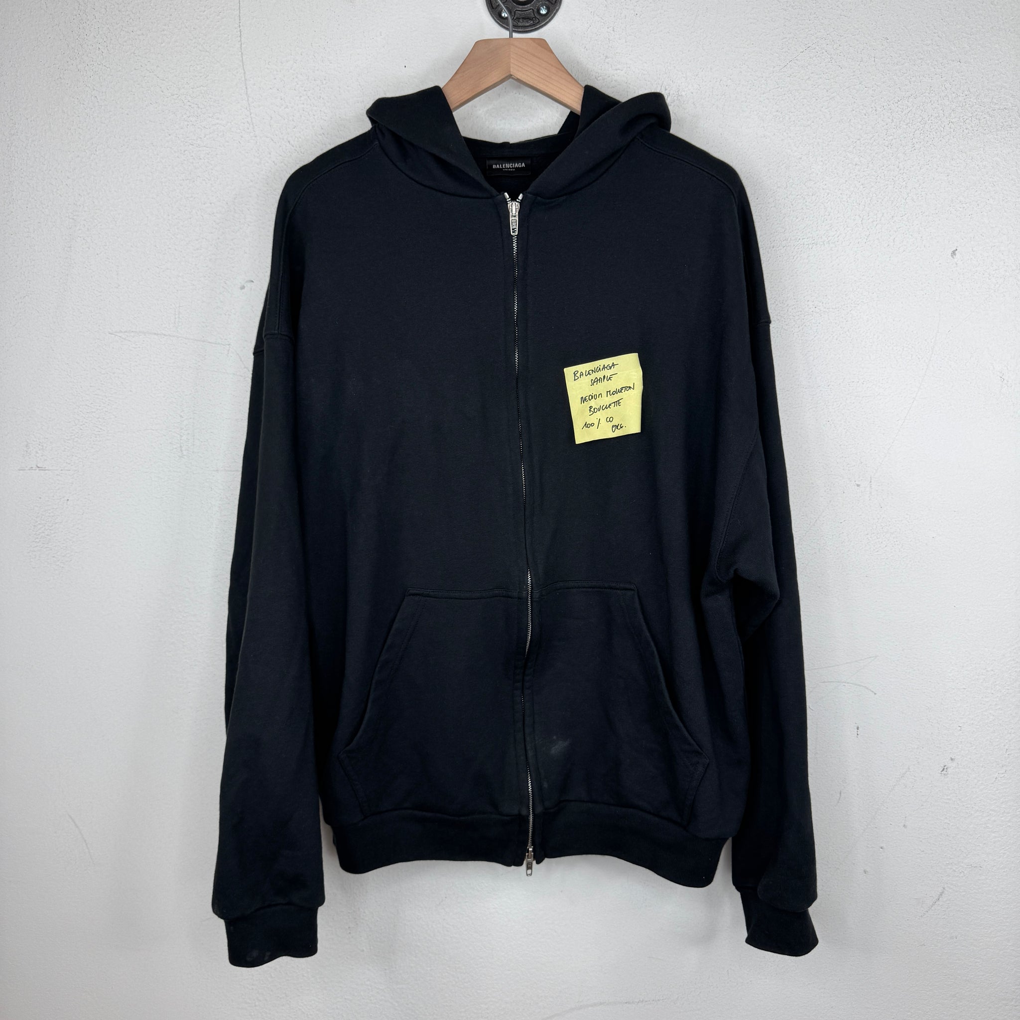 Balenciaga Post It Note Zip Up Hoodie