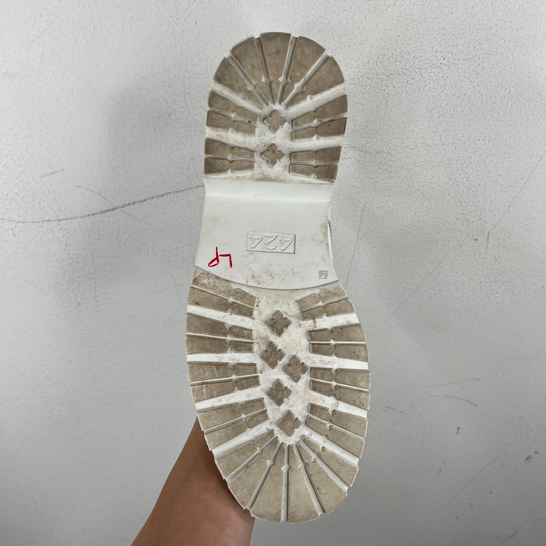 424 White Leather Derbys