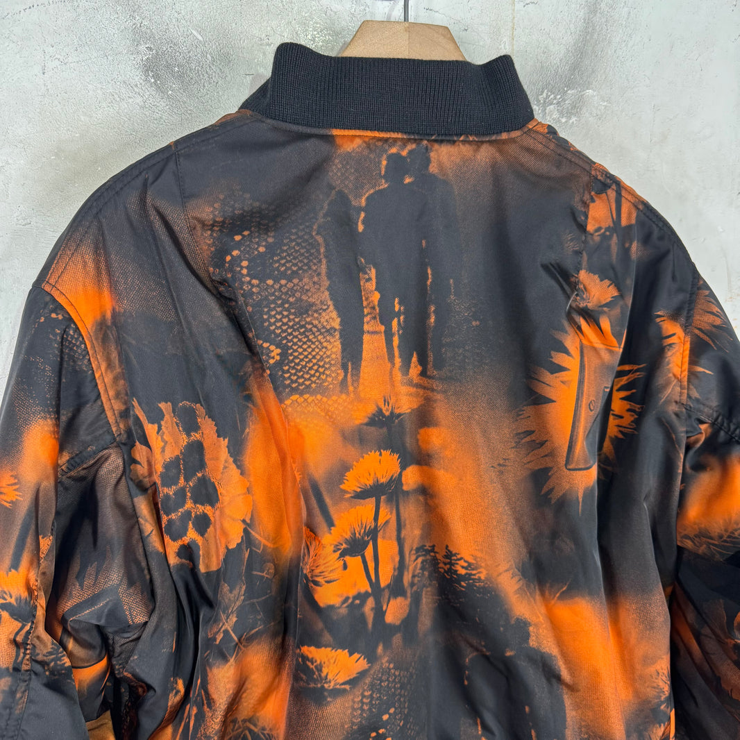 Prada Orange Raf Renylon Bomber Jacket