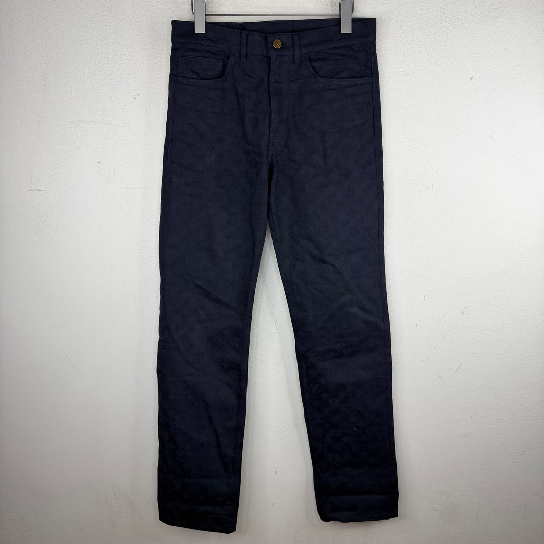 Louis Vuitton Virgil Navy Monogram Skinny Jeans