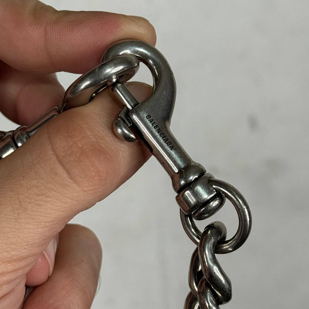 Balenciaga Silver Tone Wallet Chain