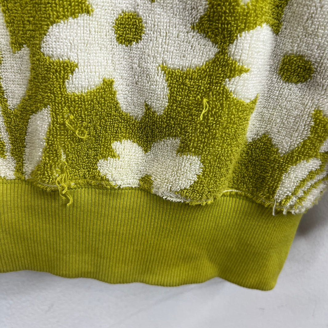 Prada Floral Green Terry Cloth Hoodie