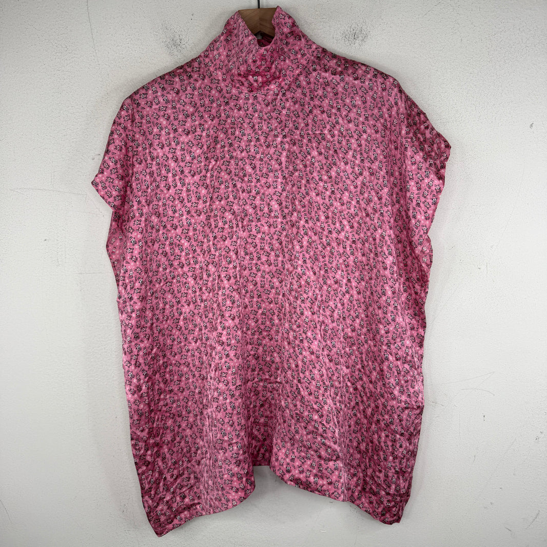 Balenciaga Sample AOP Bunny Hidden Logo Sleeveless SIlk T-Shirt
