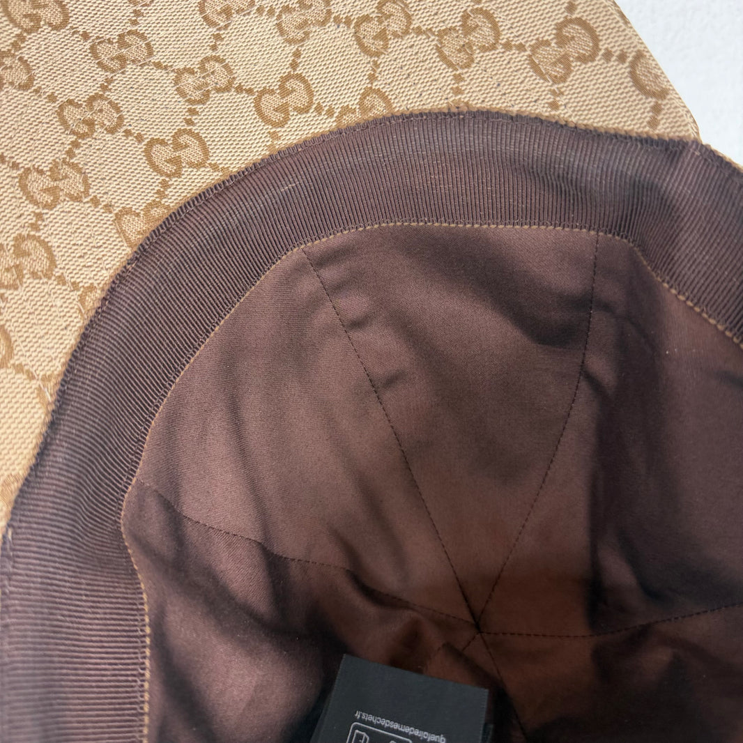 Gucci Black/Beige GG Canvas Monogram Baseball Hat