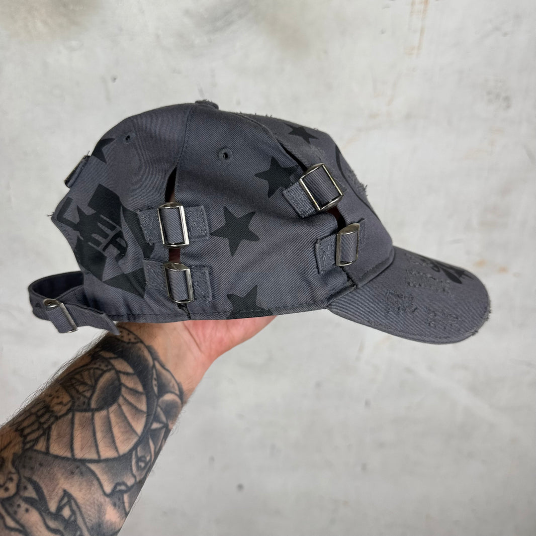 Mowalola Distressed Buckle Hat