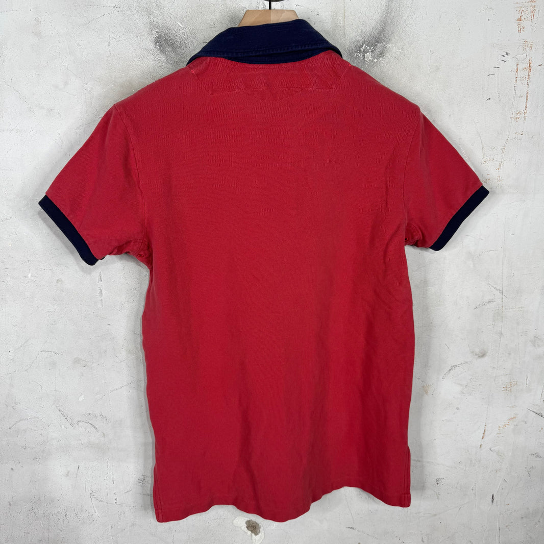 Ralph Lauren Red Diagonal Striped Big Pony Polo