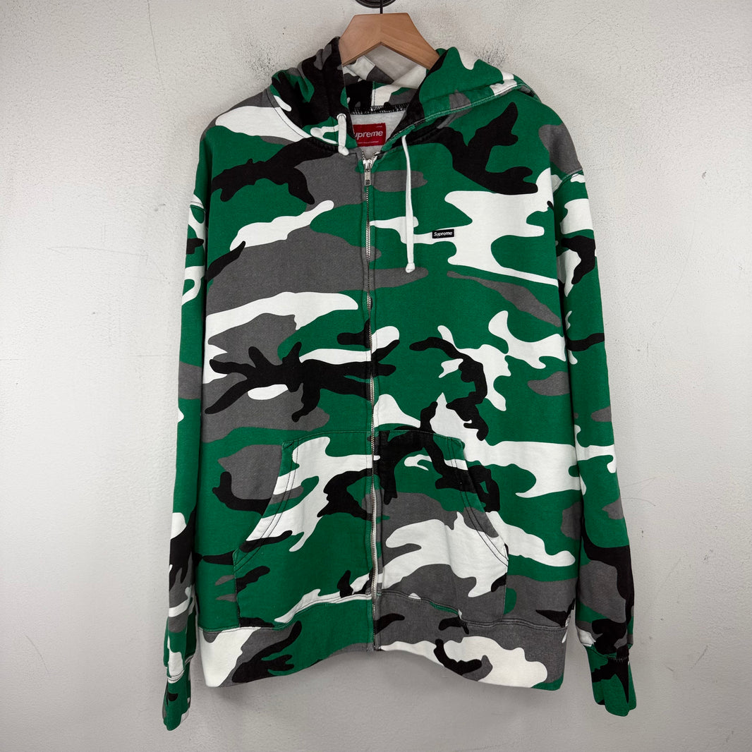 Supreme Green Camo Zip-Up Hoodie