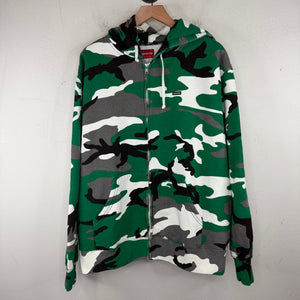 Supreme Green Camo Zip-Up Hoodie