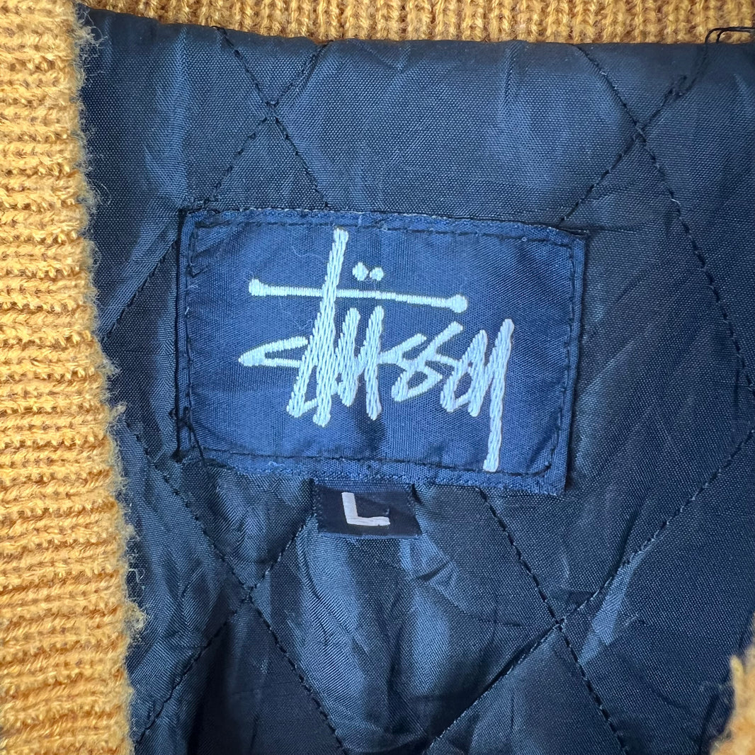 Stussy Big 4 Navy/Yellow Varsity Jacket