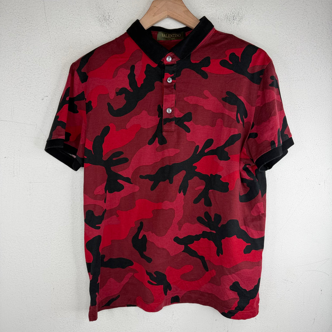 Valentino Red Camo Polo Shirt