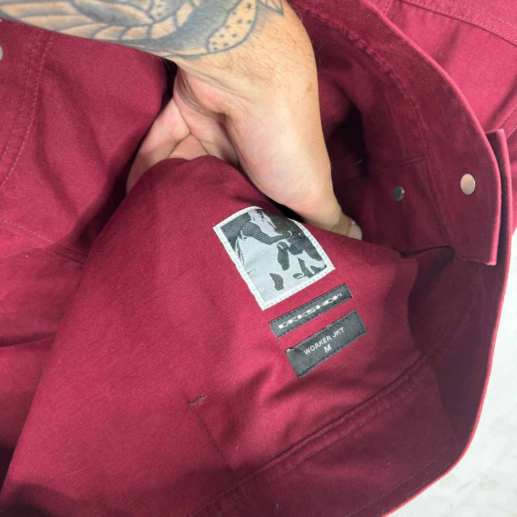 DRKSHDW Maroon Moleskin Worker Jacket
