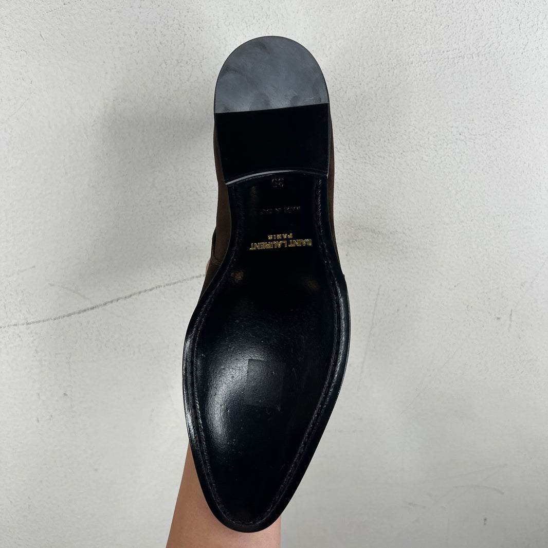 Saint Laurent Brown Jodphur Suede Boots