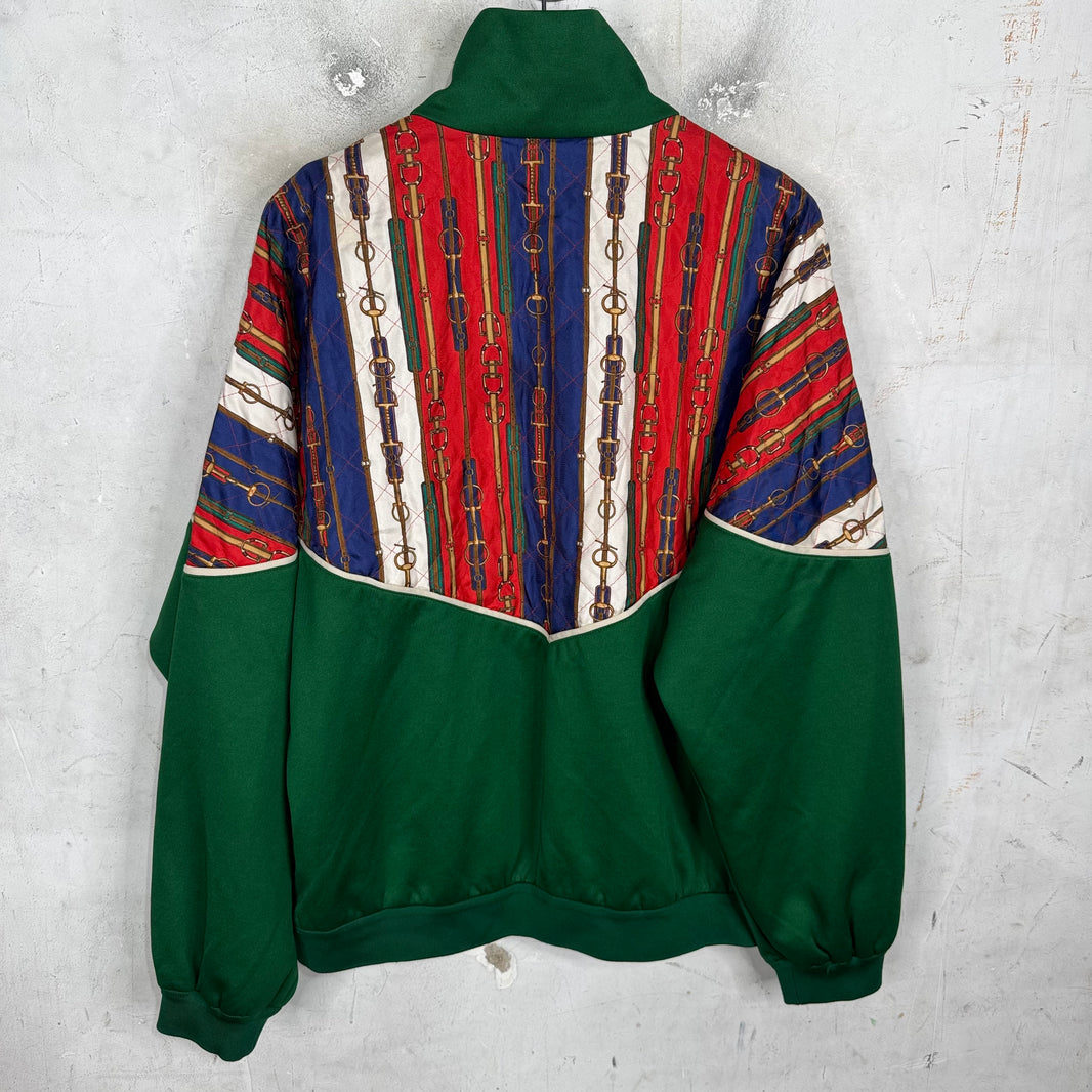 Gucci Paneled Horsebit Silk Track Jacket