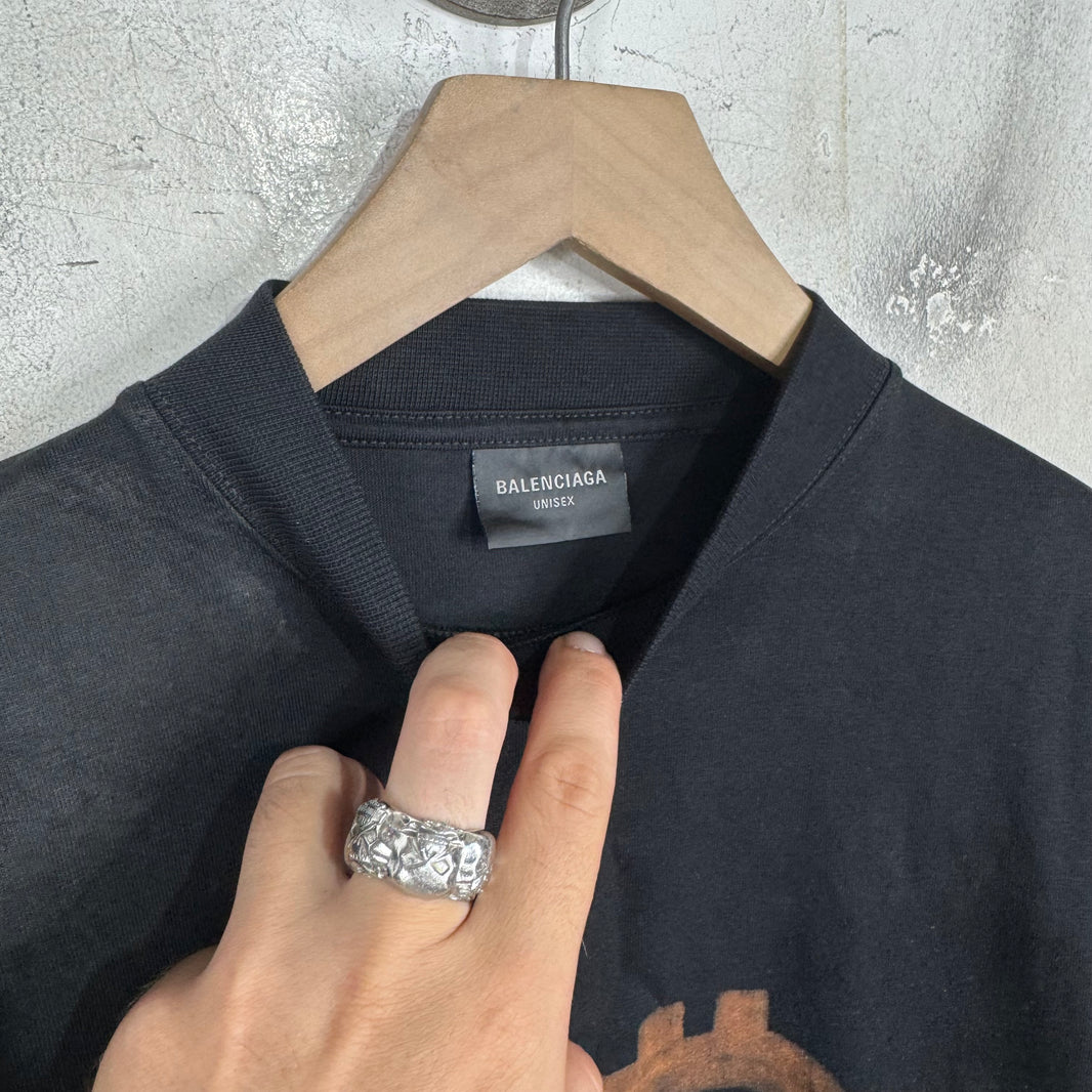 Balenciaga Mudded Bleach Bitcoin T-Shirt