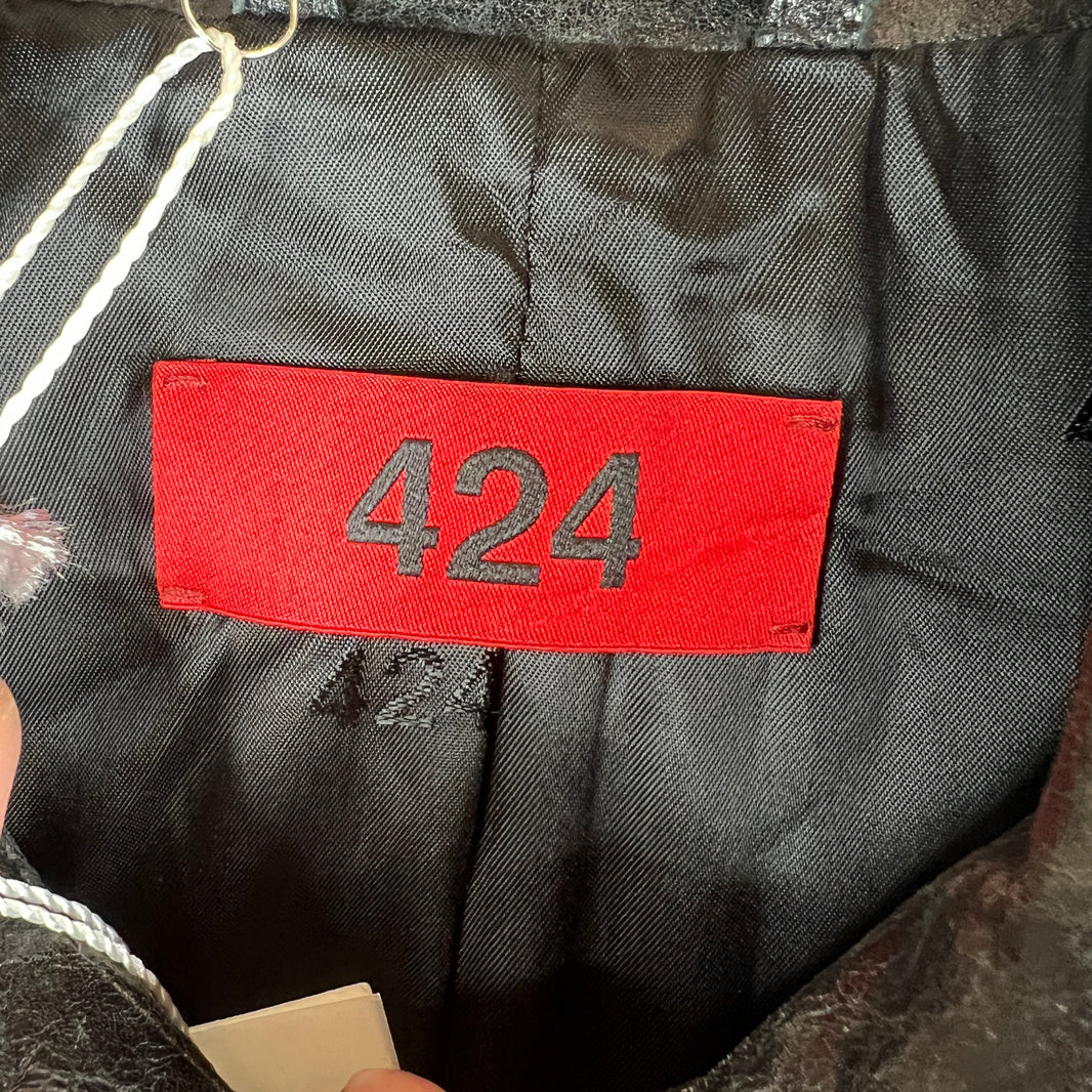 424 Paper Leather Trench Coat