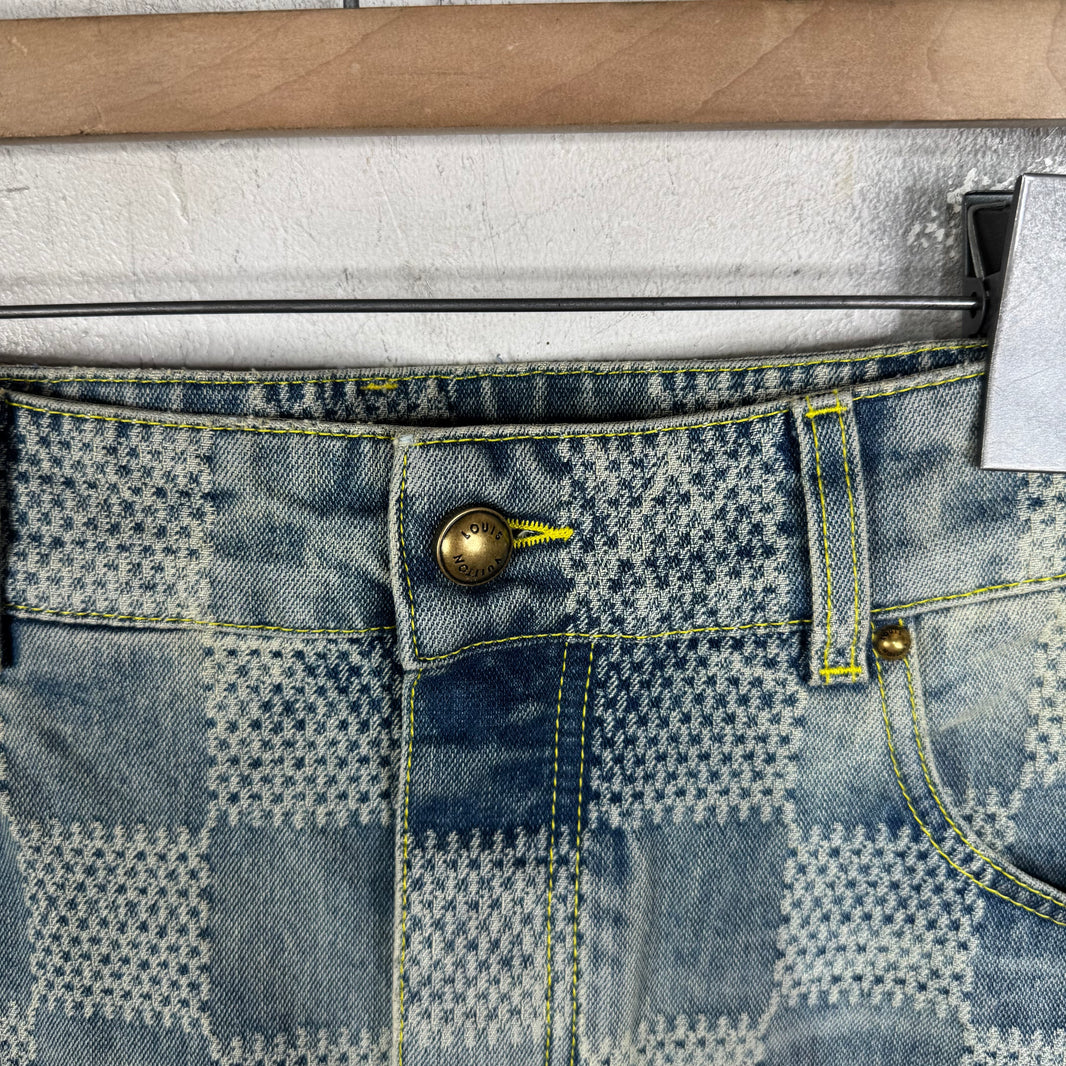 Louis Vuitton Lightwash Damier Skater Jeans