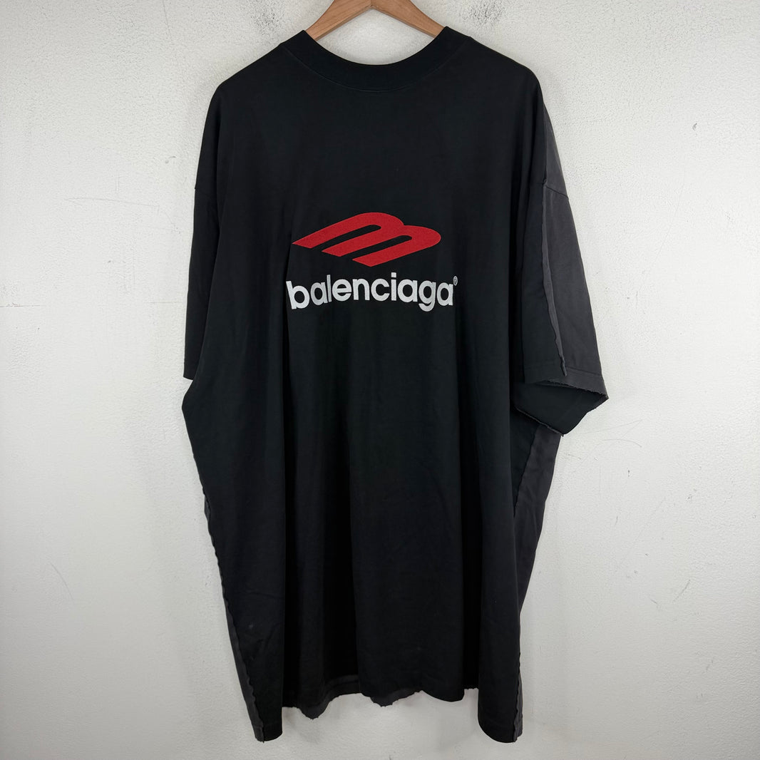 Balenciaga Hybrid Split Tape/Sporty B Logo T-Shirt