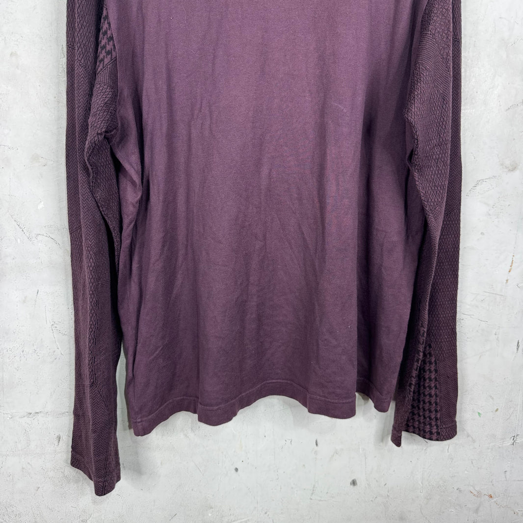 Yohji Yamamoto Maroon Cotton Henley Shirt