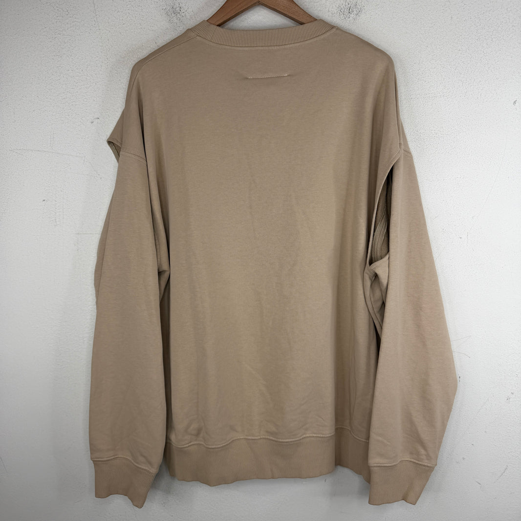 Margiela MM6 Open Sleeve Stretch Logo Crewneck