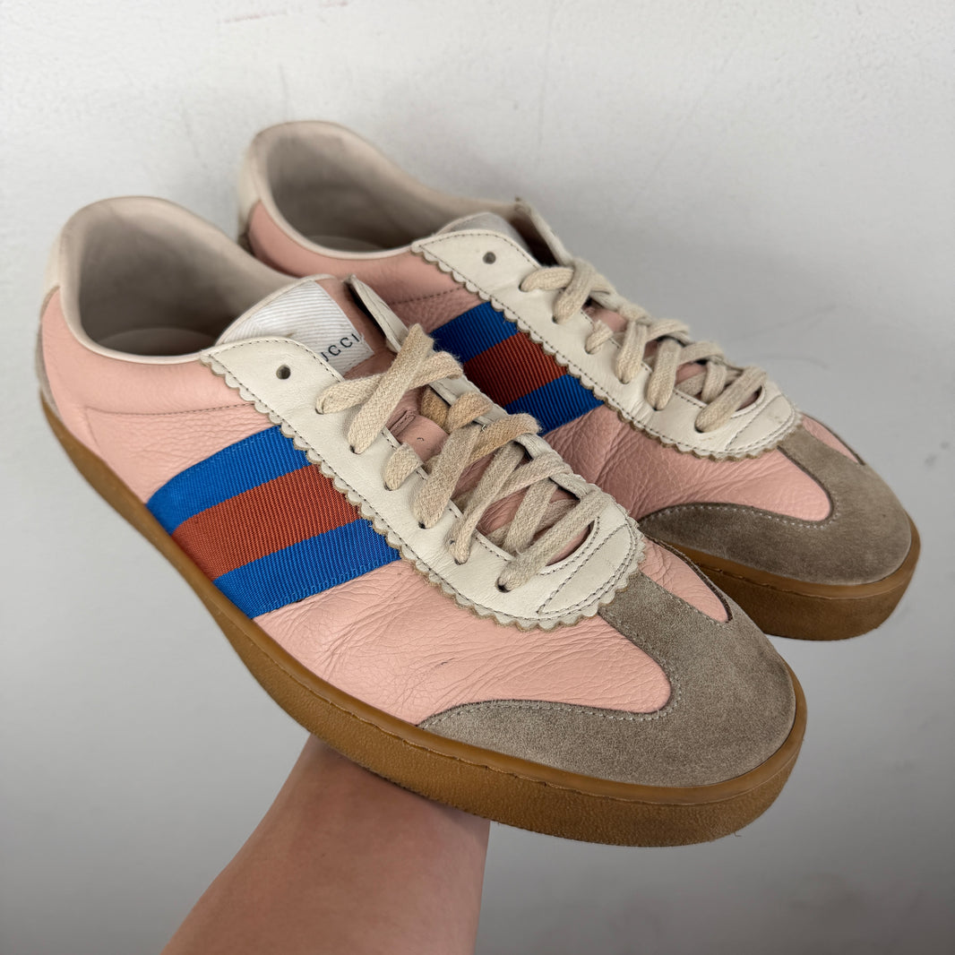 Gucci Pink G74 Web Low Sneakers