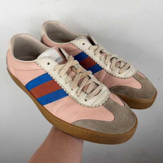 Gucci Pink G74 Web Low Sneakers