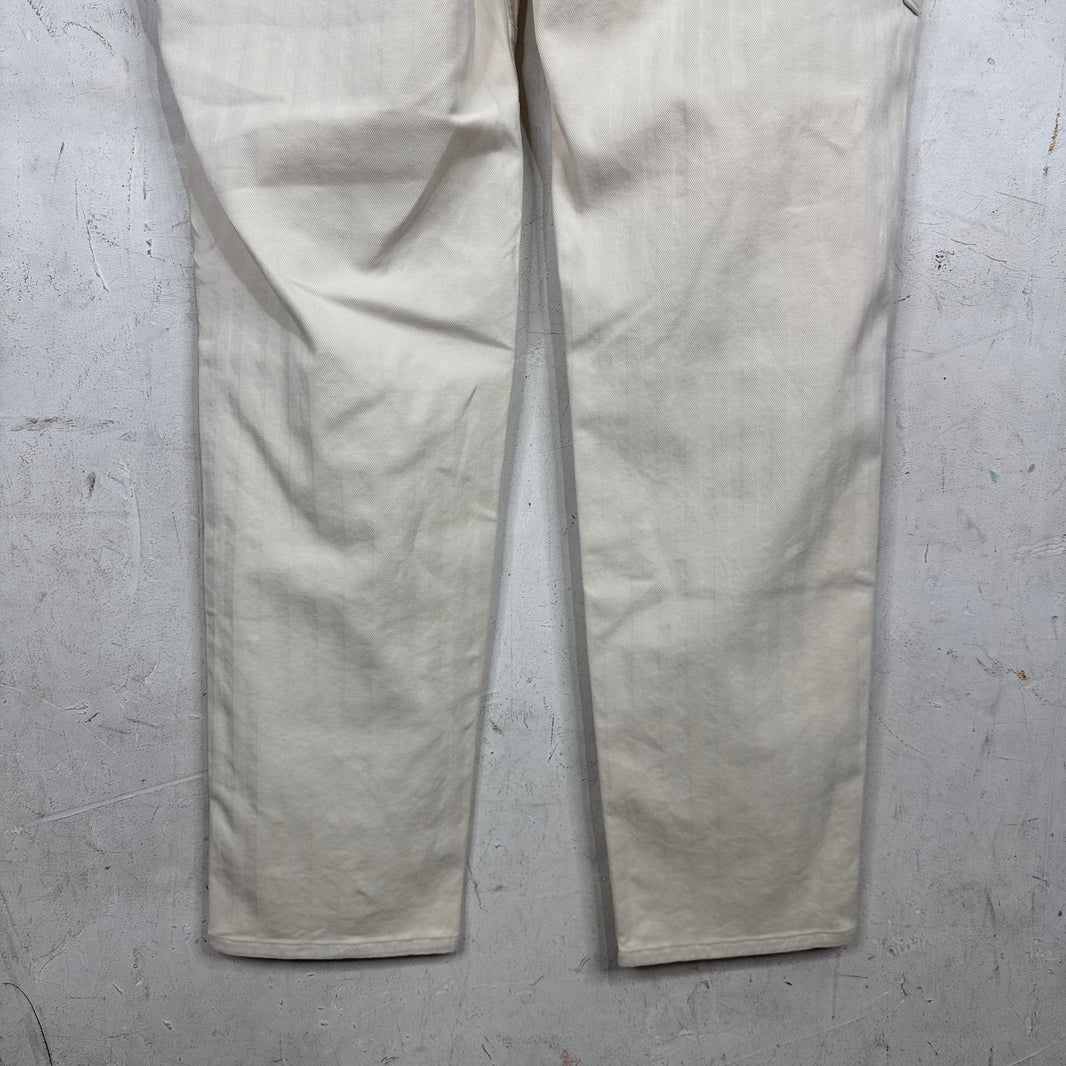 Brunello Cucinelli Cream Herringbone Cargos