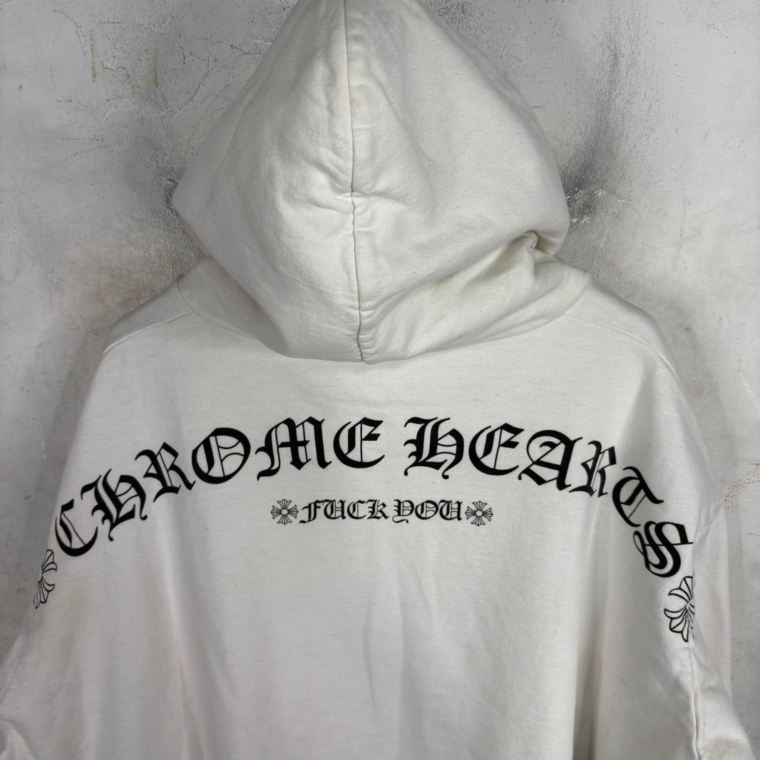 Chrome Hearts TBar White Zip Hoodie