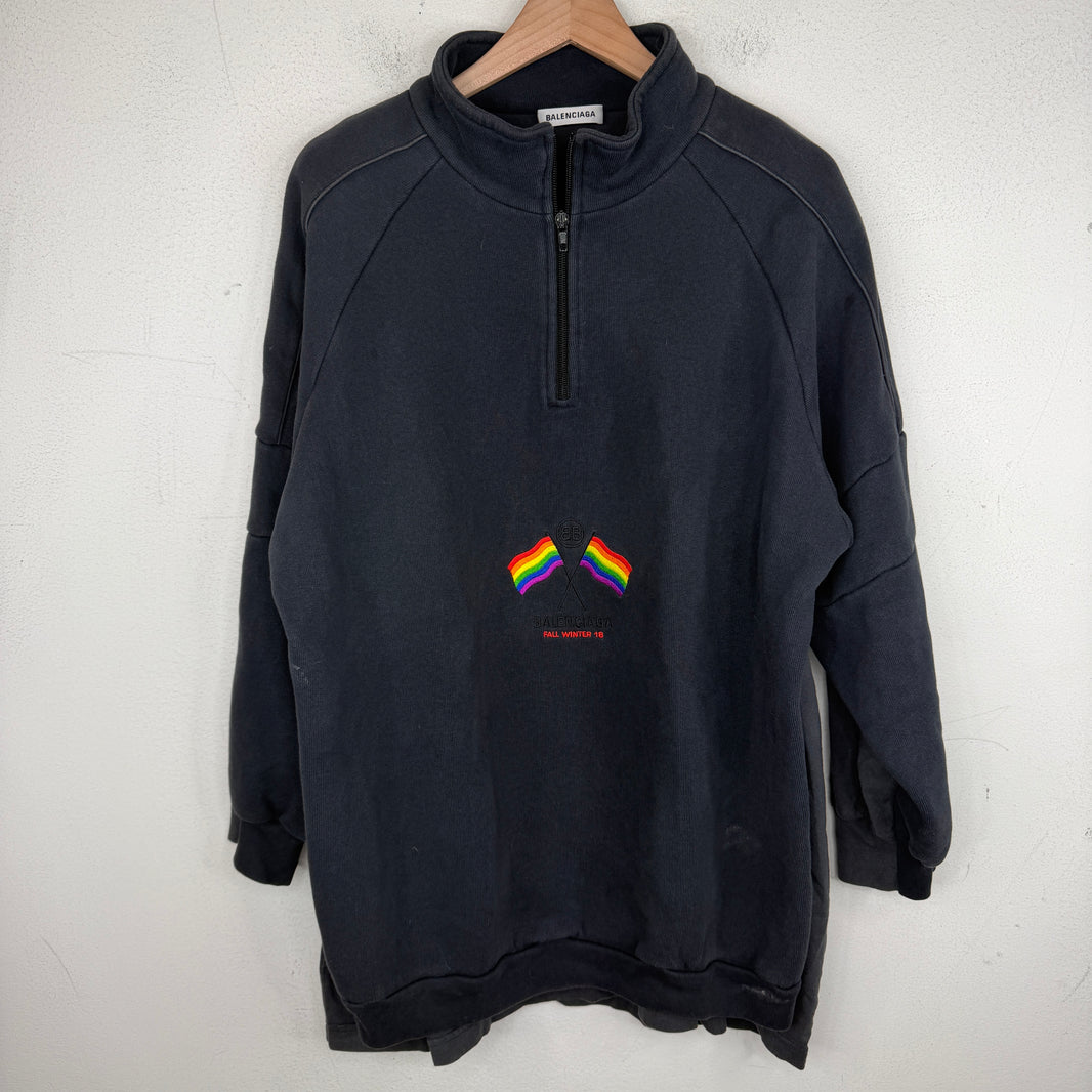 Balenciaga Pride Double Layer 1/4 Zip Up Pullover Sweater